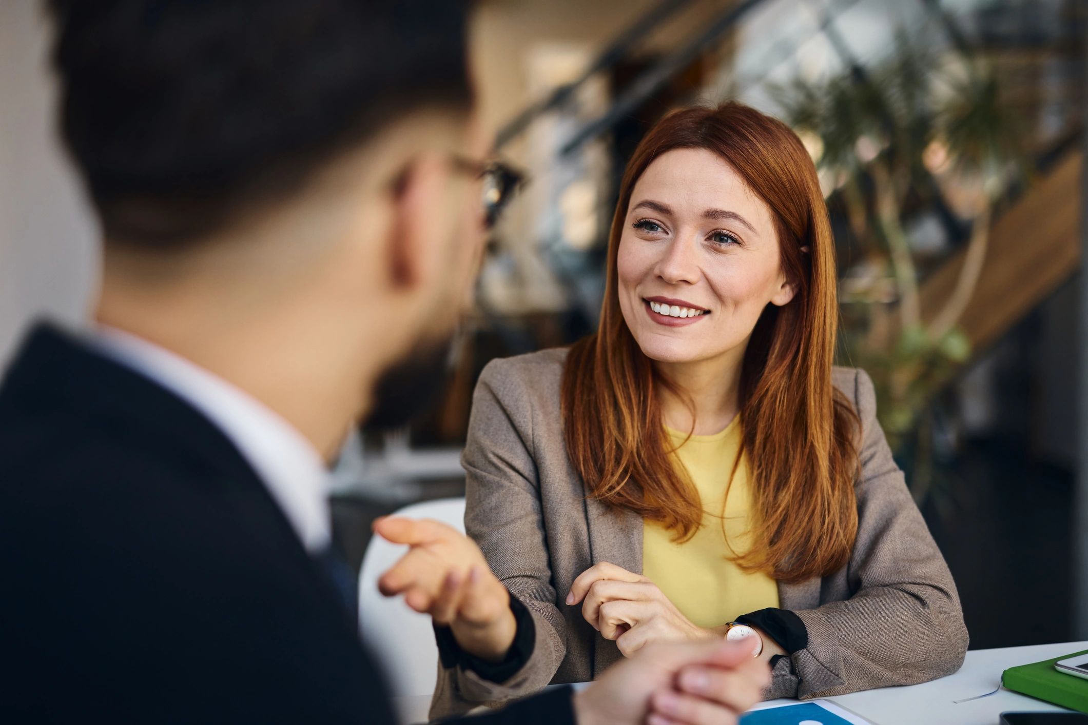 Business consultation in an office